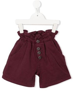 DONDUP KIDS paperbag-waist button shorts - Purple