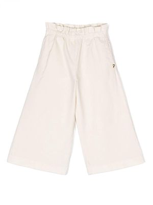 DONDUP KIDS paperbag-waist wide-leg trousers - White