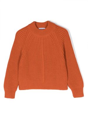 DONDUP KIDS ribbed-knit merino-blend jumper - Orange