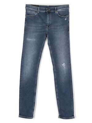 DONDUP KIDS ripped-detail straight-leg jeans - Blue