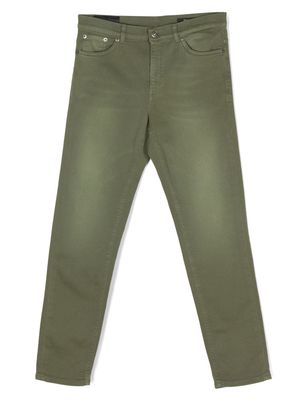 DONDUP KIDS stonewashed faded-effect trousers - Green