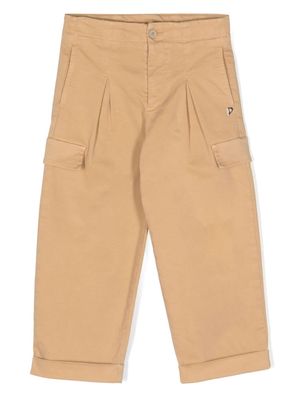 DONDUP KIDS straight-leg cotton-blend cargo trousers - Neutrals