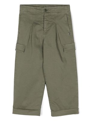 DONDUP KIDS straight-leg cotton trousers - Green