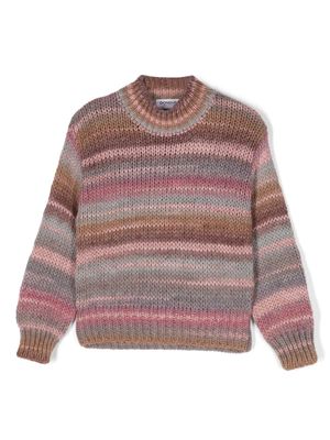 DONDUP KIDS striped open-knit jumper - Pink