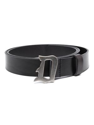 DONDUP logo-buckle leather belt - Black