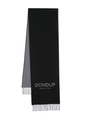 DONDUP logo-jacquard reversible scarf - Black