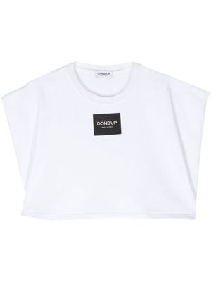 DONDUP logo-patch cropped top - White