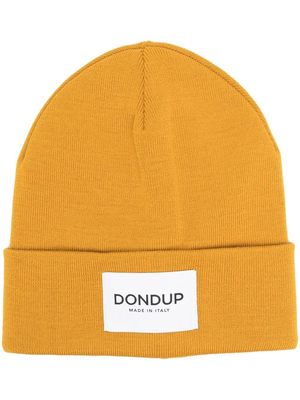 DONDUP logo-patch knit hat - Yellow