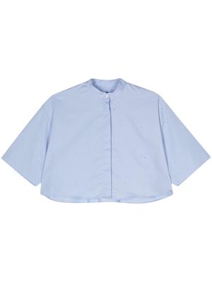 DONDUP logo-plaque cotton shirt - Blue