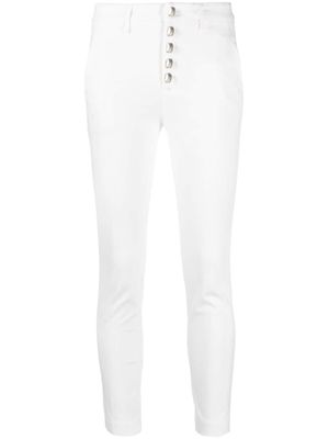 DONDUP logo-plaque cropped trousers - White