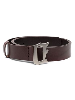 DONDUP logo-plaque leather belt - Brown