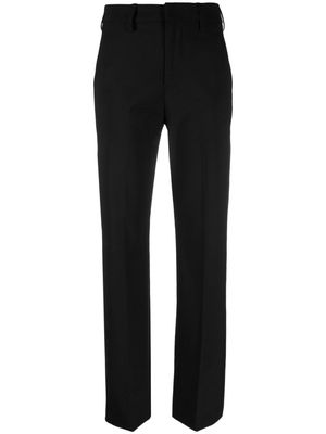 DONDUP logo-plaque pressed-crease tailored trousers - Black