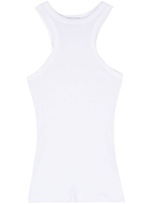 DONDUP logo-plaque ribbed top - White
