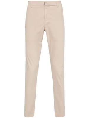 DONDUP logo-plaque tapered trousers - Neutrals