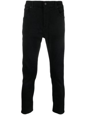 DONDUP logo-print tapered-leg jeans - Black