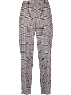 DONDUP Micaela checked tapered trousers - Blue