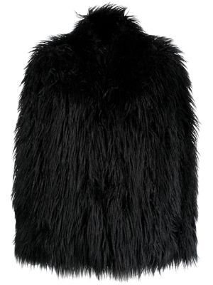DONDUP Mongolian faux-fur long-sleeved jacket - Black