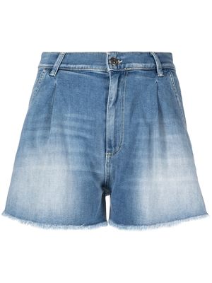 DONDUP raw-hem cotton shorts - Blue