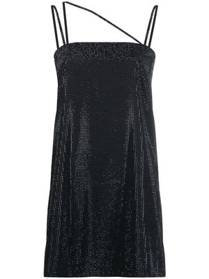 DONDUP rhinestone-embellished slip minidress - Black