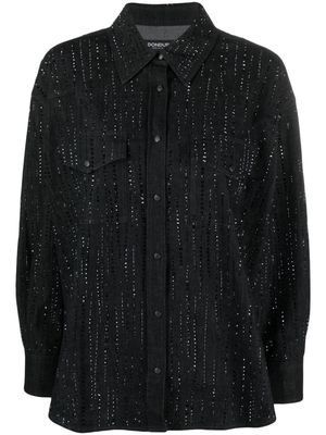 DONDUP sequin-embellished bouclé shirt - Black
