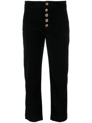 DONDUP straight-leg cropped buttoned trousers - Black