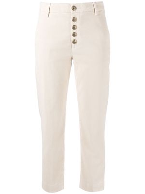 DONDUP straight-leg cropped buttoned trousers - Neutrals