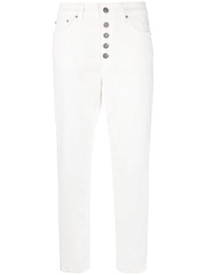 DONDUP tapered-leg cropped jeans - White