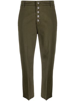 DONDUP tapered-leg cropped trousers - Green