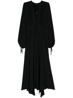 DONDUP V-neck asymmetric maxi dress - Black