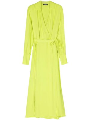 DONDUP V-neck wrap maxi dress - Yellow