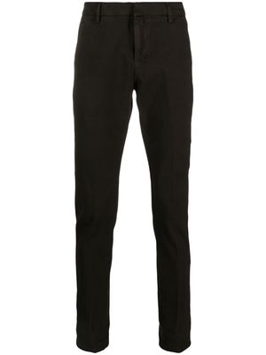 DONDUP washed cotton slim-cut trousers - Brown