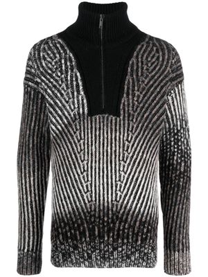DONDUP zip-fastening wool-blend jumper - Black