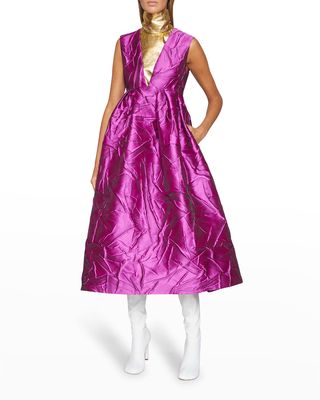 Doni Deep V Midi Dress