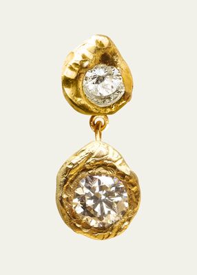 Donna 18K Solid Yellow Gold Earring with Top Wesselton VVS Diamonds, Single