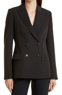 Donna Karan New York Double Breasted Tech Jersey Jacket in Black