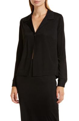 Donna Karan New York Fly Away Button-Up Blouse in Black