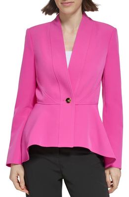 Donna Karan New York Peplum Blazer in Bright Pink