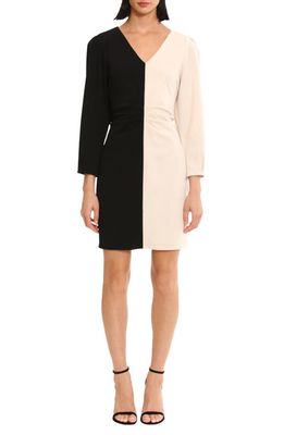 DONNA MORGAN FOR MAGGY Colorblock Long Sleeve Minidress in Black