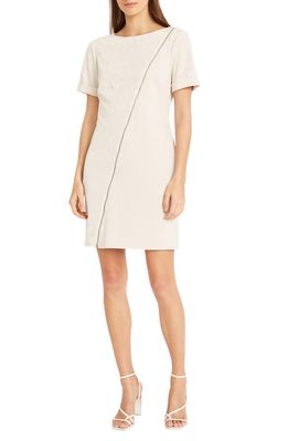 DONNA MORGAN FOR MAGGY Diagnoal Zip Sheath Minidress in Horn 