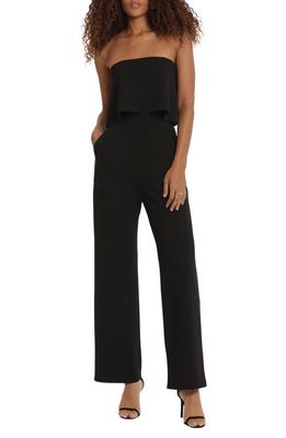 DONNA MORGAN FOR MAGGY Flounce Bodice Strapless Jumpsuit in Black