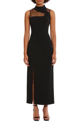 DONNA MORGAN FOR MAGGY Illusion Mesh Sleeveless Cocktail Dress in Black