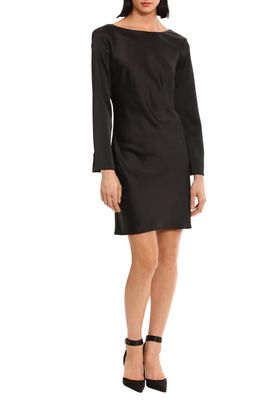 DONNA MORGAN FOR MAGGY Long Sleeve Satin Cocktail Minidress in Black