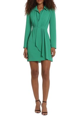 DONNA MORGAN FOR MAGGY Ruffle Detail Long Sleeve Minidress in Bright Jade