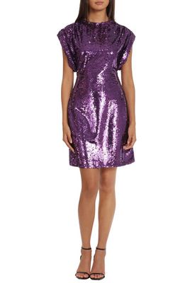 DONNA MORGAN FOR MAGGY Sequin Minidress in Purple