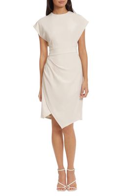 DONNA MORGAN FOR MAGGY Side Gathered Sheath Dress in Horn