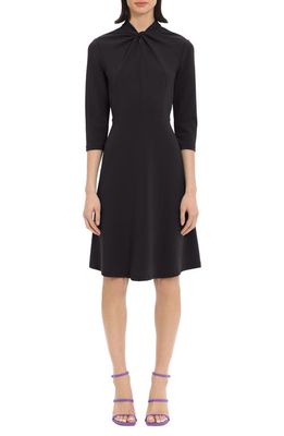 DONNA MORGAN FOR MAGGY Twist Neck Fit & Flare Dress in Black