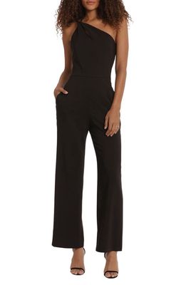 DONNA MORGAN FOR MAGGY Twisted One-Shoulder Jumpsuit in Black