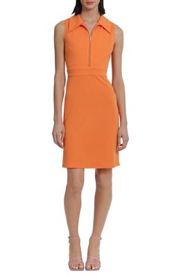 DONNA MORGAN FOR MAGGY Zip Front Sleeveless Dress in Orange