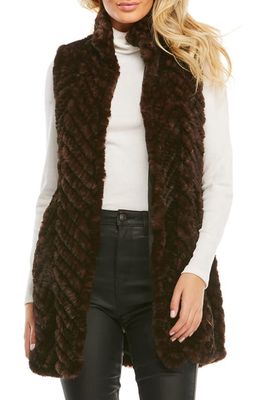 DONNA SALYERS FABULOUS FURS Gemma Quilted Faux Fur Vest in Whiskey