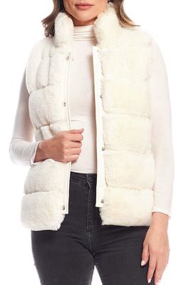 DONNA SALYERS FABULOUS FURS Posh Faux Fur Puffer Vest in Ivory
